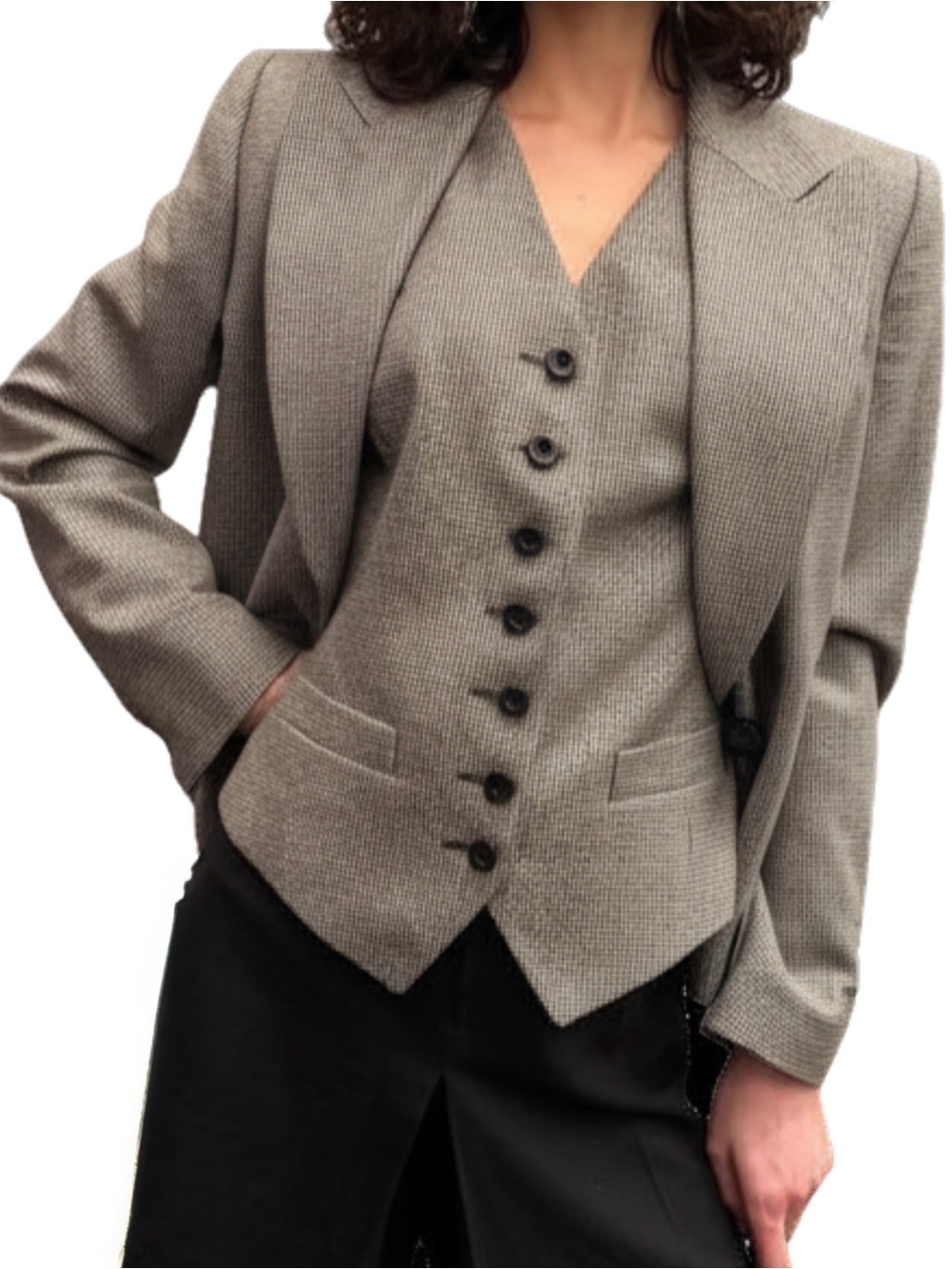 DOLCE & GABBANA 90’s Houndstooth Blazer & Vest Set